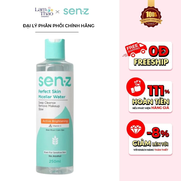 Nước Tẩy Trang Chiết Xuất Cám Gạo Dưỡng Sáng Da Senz Perfect Skin Micellar Water
