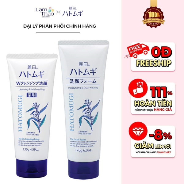 Sữa Rửa Mặt Chiết Xuất Ý Dĩ Hatomugi Cleansing & Facial Washing