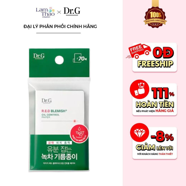 Giấy Thấm Dầu 70 Miếng Dr.G Red R.E.D Blemish Oil Control Paper