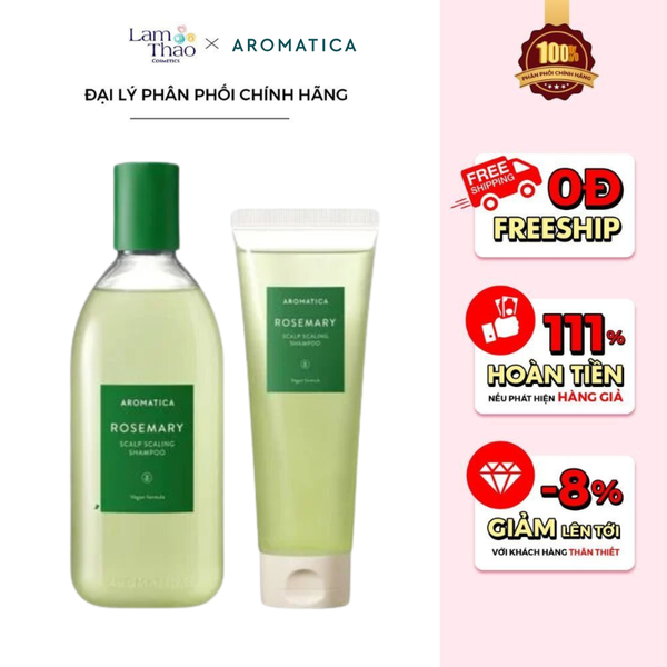 Dầu Gội Hỗ Trợ Phục Hồi Tóc Chiết Xuất Hương Thảo Aromatica Rosemary Scalp Scaling Shampoo
