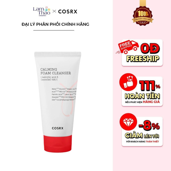 Sữa Rửa Mặt Tạo Bọt Cho Da Mụn Chiết Xuất Rau Má và 0.5% BHA Cosrx AC Collection Calming Foam Cleanser