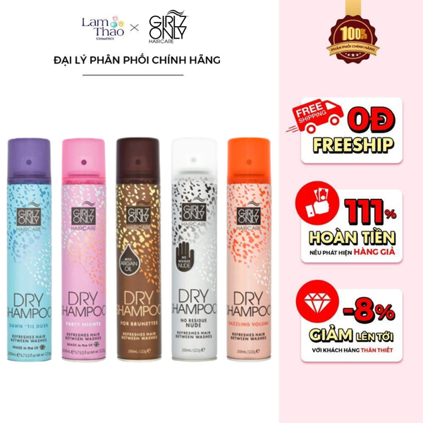 Dầu Gội Khô Girlz Only Dry Shampoo