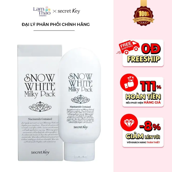 Kem Tắm Trắng Da Toàn Thân Secret Key Snow White Milky Pack