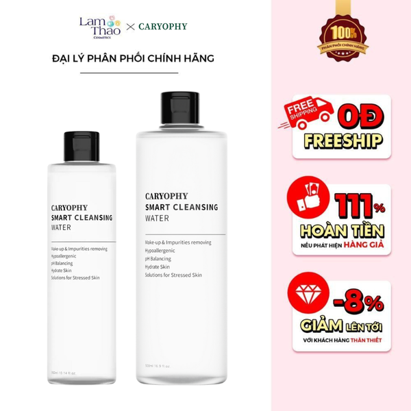 [DEAL 09/4 - 02/5 HĐ CARYOPHY 289K TẶNG 1 BÔNG TT BEFOU 234M + 1 KHĂN TẮM CARYOPHY] Nước Tẩy Trang Hỗ Trợ Ngăn Ngừa Mụn Caryophy Smart Cleansing