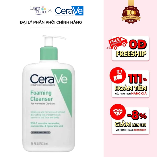 Sữa Rửa Mặt Cho Da Dầu Cerave Developed With Dermatologists Foaming Cleanser