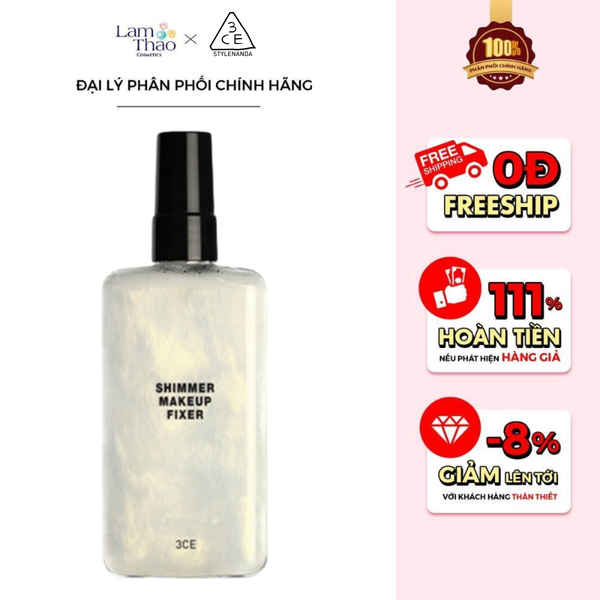 Xịt Khoáng Khóa Lớp Makeup 3CE Shimmer Makeup Fixer