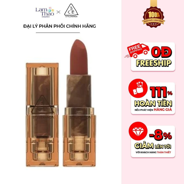 Son Thỏi 3CE Soft Matte Lipstick Version Deep Under More Deep