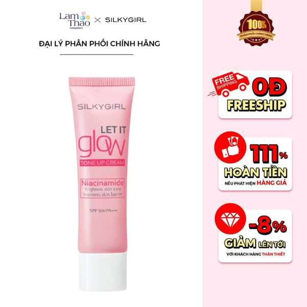 Kem Lót Nâng Tông Silkygirl Let It Glow Tone Up Cream SPF 50 PA+++