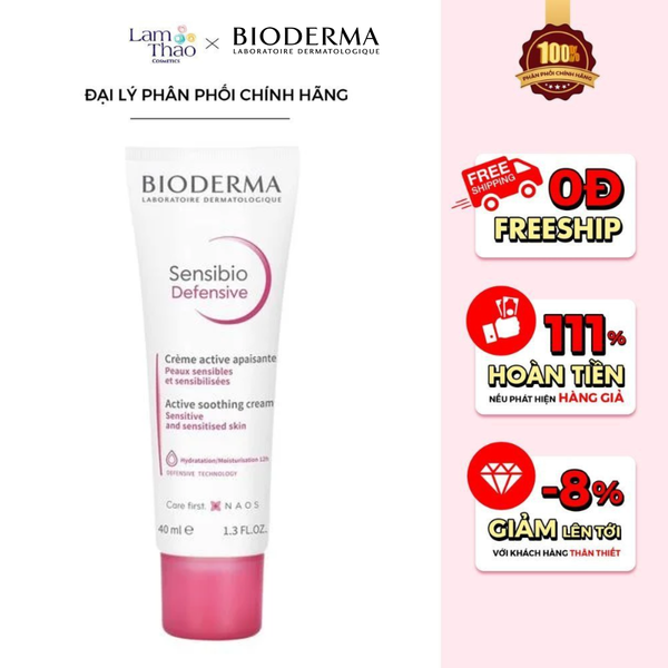 Kem Dưỡng Cấp Ẩm Và Làm Dịu Dành Cho Da Nhạy Cảm Bioderma Sensibio Defensive Active Soothing Cream