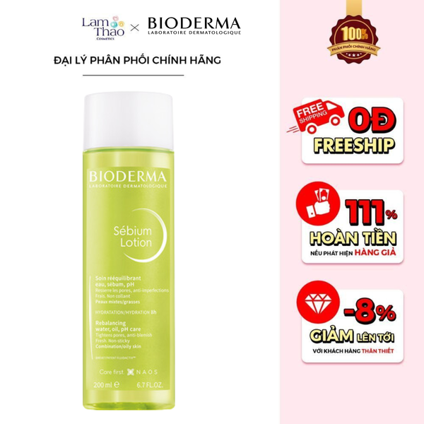 Nước Dưỡng Da Giúp Cân Bằng Độ Ẩm Dành Cho Da Hỗn Hợp và Da Dầu Bioderma Sebium Lotion