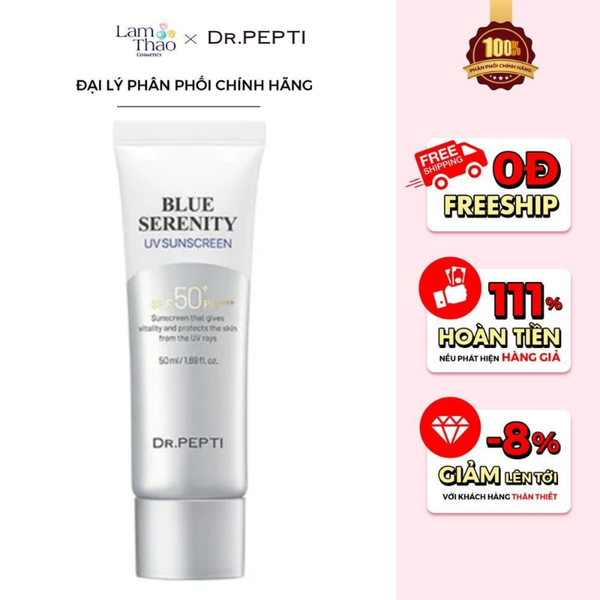 Kem Chống Nắng Phổ Rộng Chống Ánh Sáng Xanh Dr.Pepti Blue Serenity UV SPF50+ PA++++