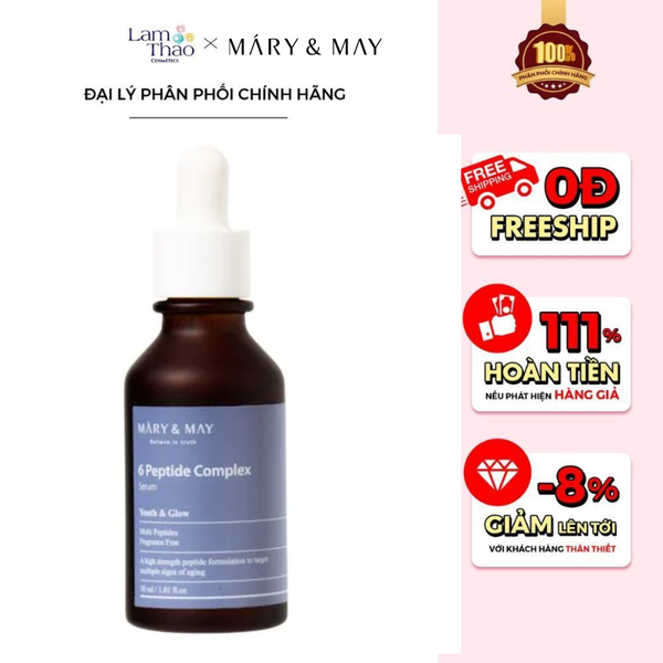 Tinh Chất Trẻ Hoá Tái Tạo Da Mary & May 6 Peptide Complex Serum