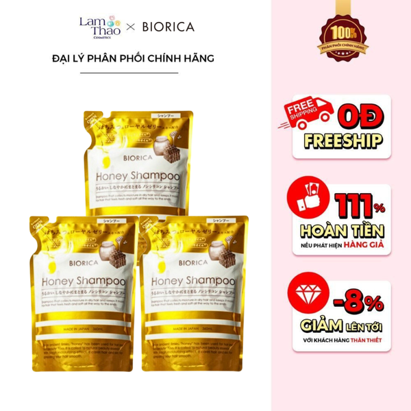 [TẶNG BÌNH CHIẾT BIORICA] Dầu Gội Mật Ong Biorica Honey Shampoo