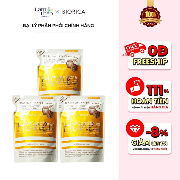 [TẶNG BÌNH CHIẾT BIORICA] Dầu Xả Mật Ong Biorica Honey Conditioner