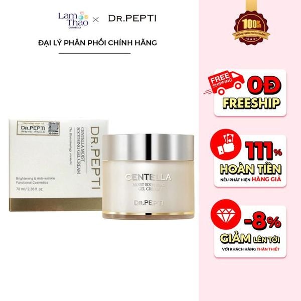 Kem Dưỡng Ẩm Làm Dịu Da Dr.Pepti Centella Moist Soothing Gel Cream