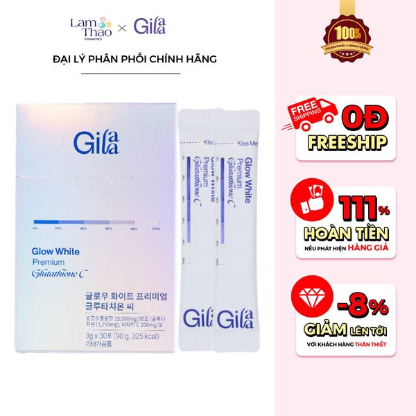 gilaa glutathione Thực Phẩm Bổ Sung Gilaa Glow White Premium Glutathione C – Lam Thảo  Cosmetics