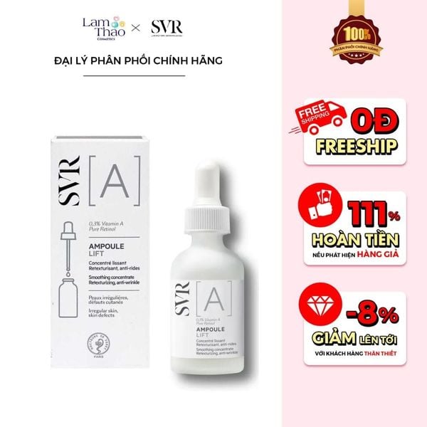 Tinh Chất Dưỡng Da Hỗ Trợ Ngăn Ngừa Dấu Hiệu Lão Hóa Và Giúp Da Mềm Mịn SVR A Ampoule Lift
