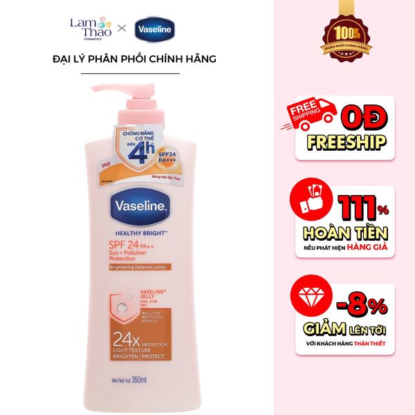 Sữa Dưỡng Thể Chống Nắng Và Sáng Da Vaseline Healthy Bright Sun Pollution Protection Body Lotion SPF 24 PA
