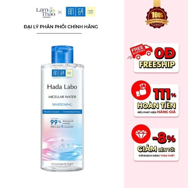 [HĐ HADA LABO 199K TẶNG 1 BTT BEFOU 234M + 1 GỐI ÔM HADA LABO] Nước Tẩy Trang Sạch Sâu Hỗ Trợ Dưỡng Sáng Hada Labo Micellar Water Whitening