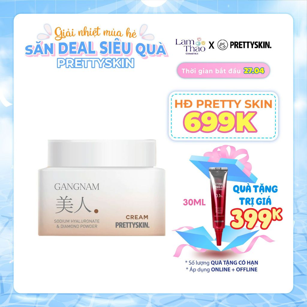 [KHI MUA SP PRETTY SKIN FULLSIZE TẶNG 1 TÚI TOTE PRETTY SKIN] [HĐ 699K PRETTY SKIN TẶNG KEM DƯỠNG RETINOL] Kem Dưỡng Trắng Da Pretty Skin Gangnam Miin Cream