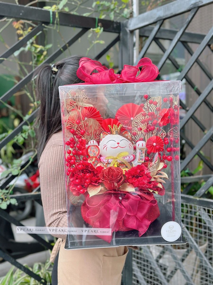 HG - Mèo thần tài mix Đào đông giả