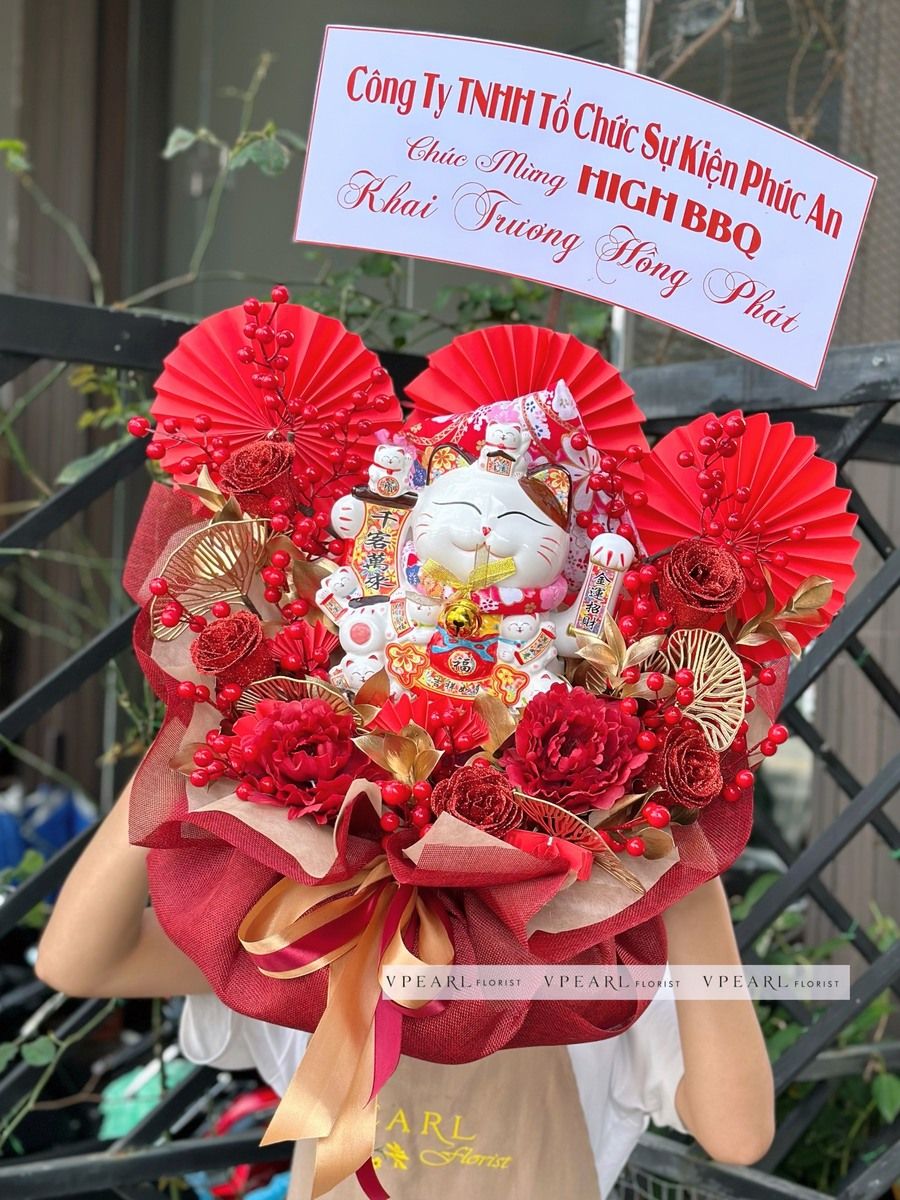 HG - Mèo thần tài mix Đào đông giả