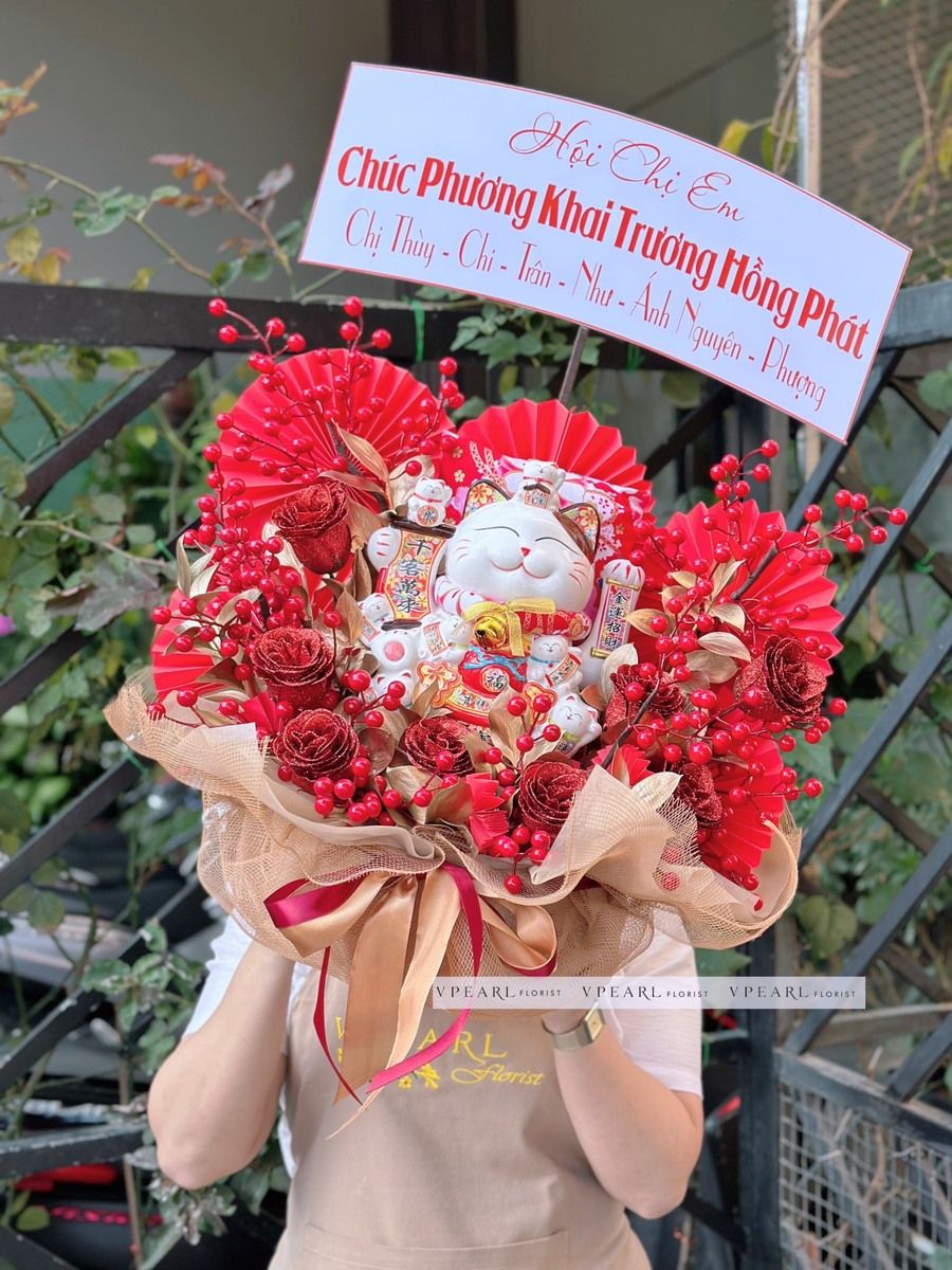HG - Mèo thần tài mix Đào đông giả