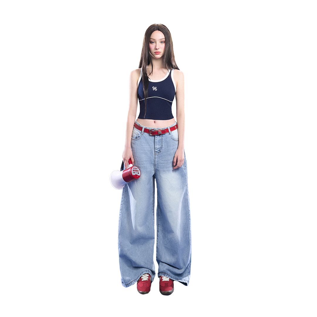 AIAI OFFICIAL AI-LINE Crop Tank Top - Áo ba lỗ nữ phối viền dáng ôm crop tôn dáng