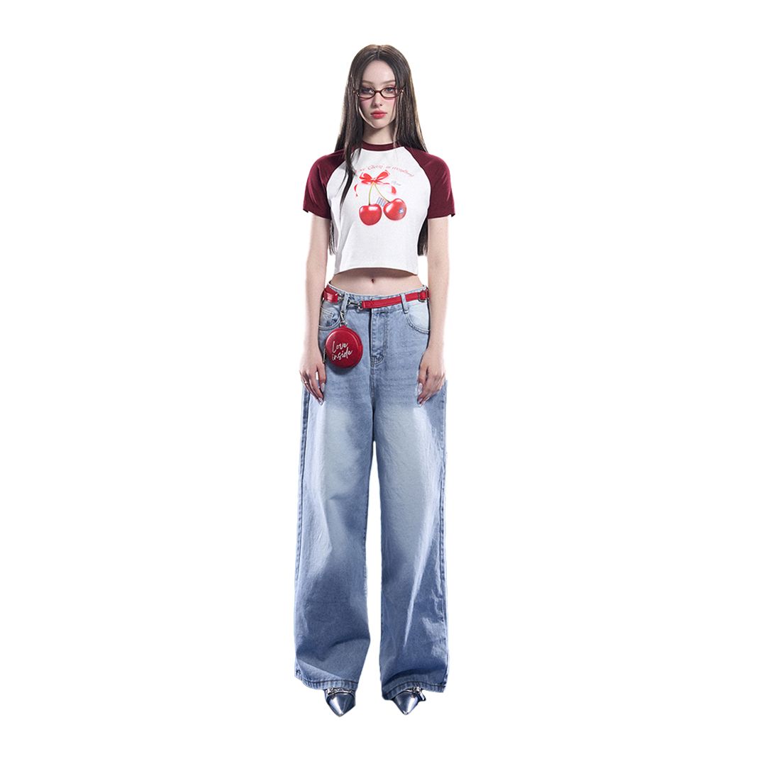 AIAI OFFICIAL TROPIFRUIT Croptop - Áo raglan croptop in logo thương hiệu