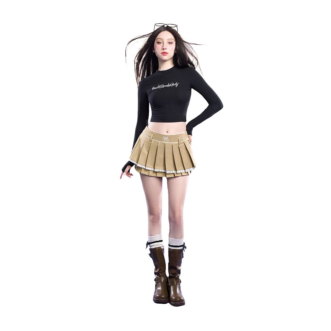 AIAI OFFICIAL CITY PARADISE Top - Áo tay dài form ôm crop tôn dáng