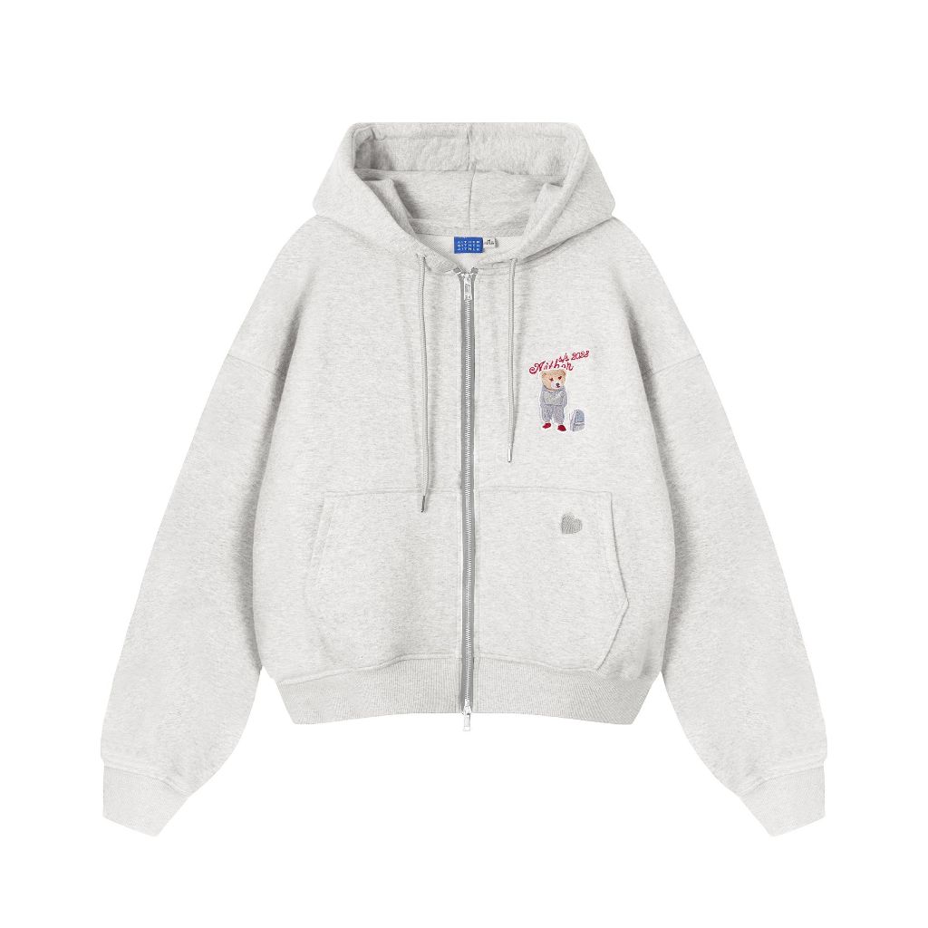 AIAI OFFICIAL Áo Bear Hoodie Zip form Boxy/form thường