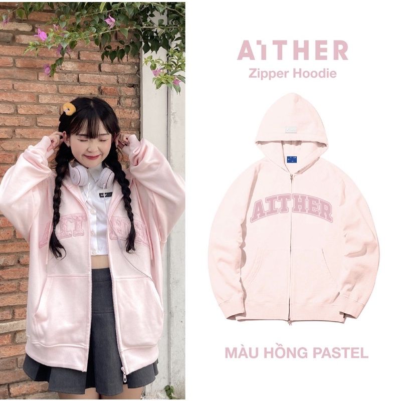 AIAI OFFICIAL Áo Hoodie Zip Unisex form rộng (HÀNG CHÍNH HÃNG)
