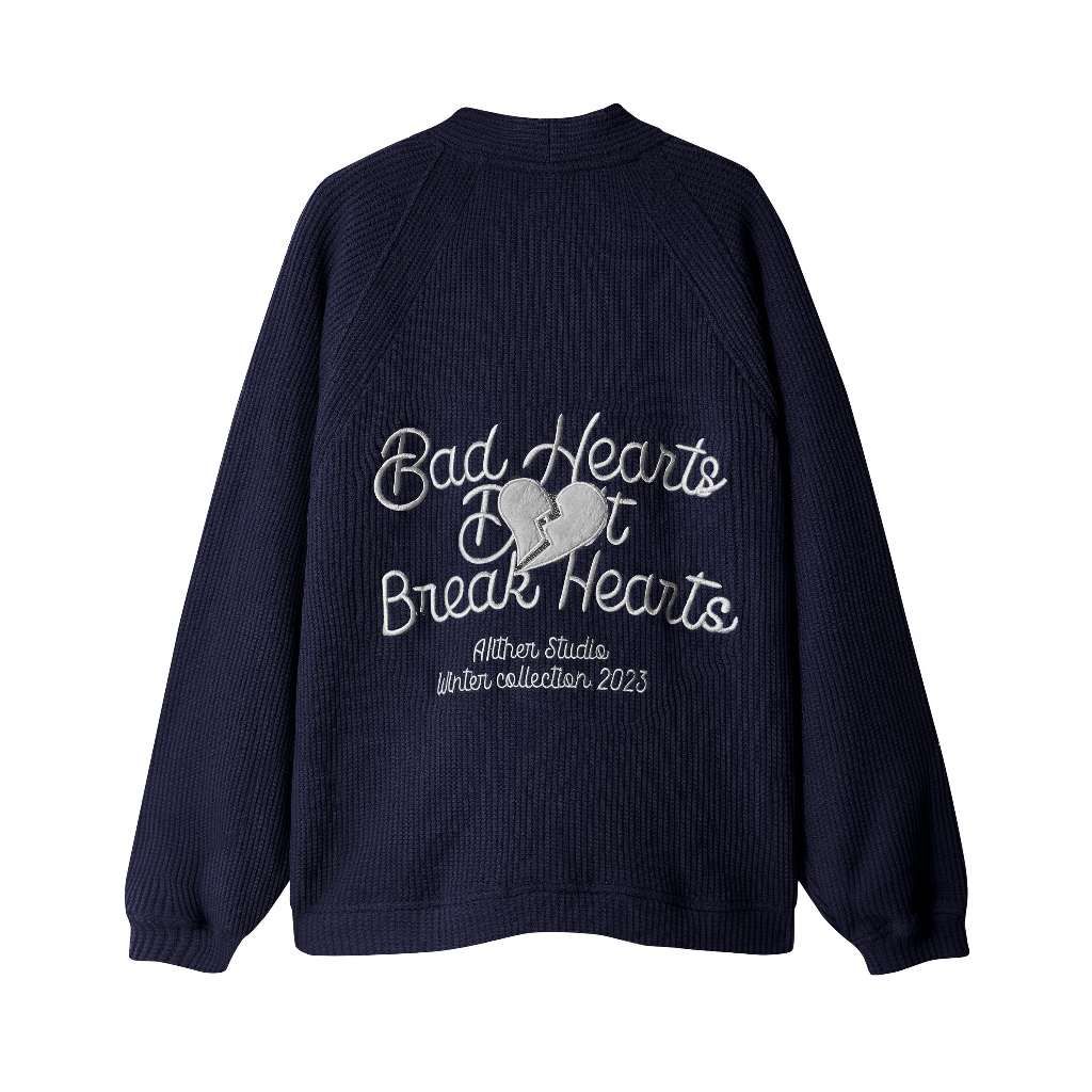 AIAI OFFICIAL Áo khoác nữ Cardigan Bad Hearts Don't Break Hearts thêu logo thương hiệu