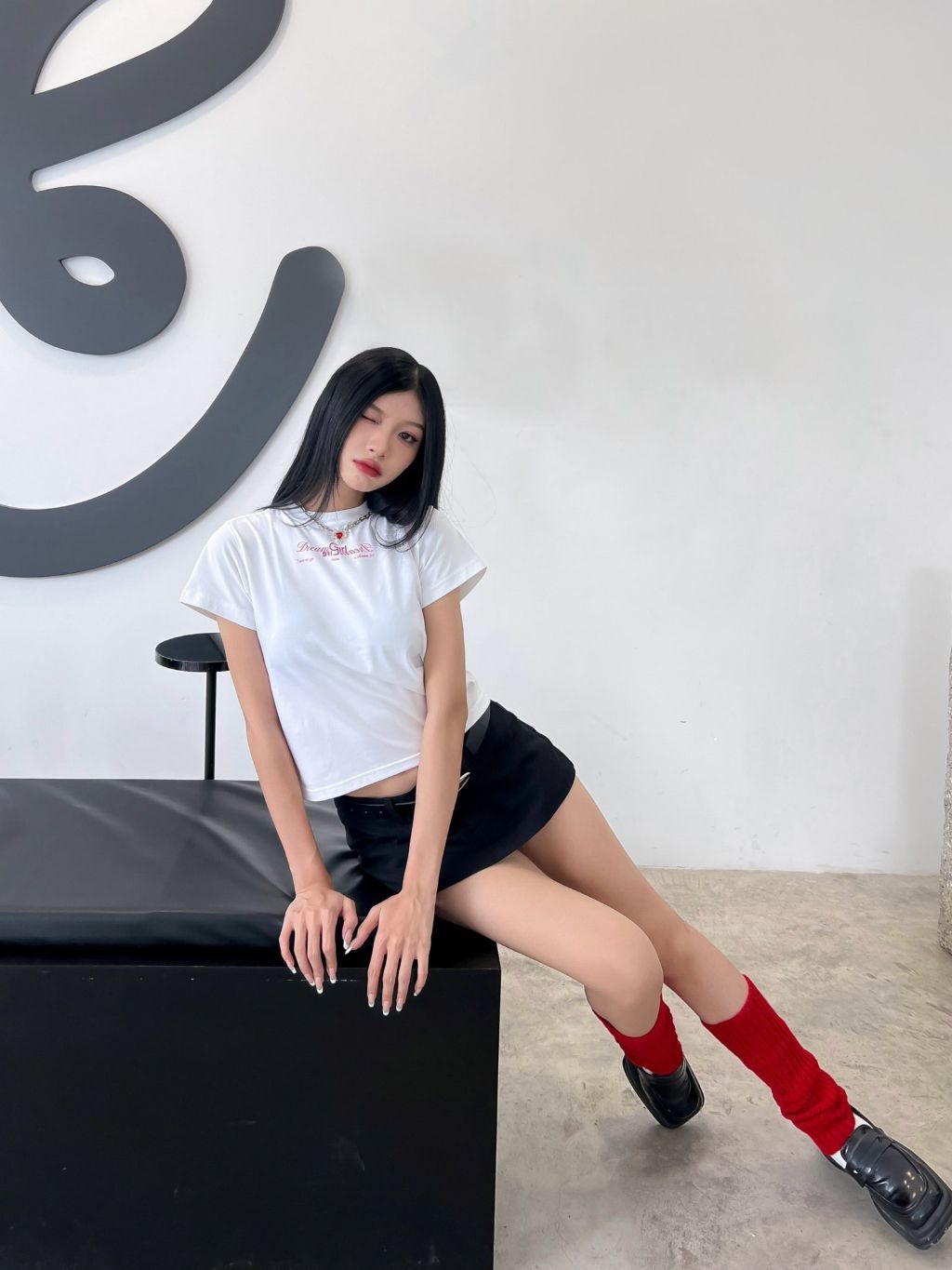 AIAI OFFICIAL Áo Baby Tee DREAMGIRL Black/White