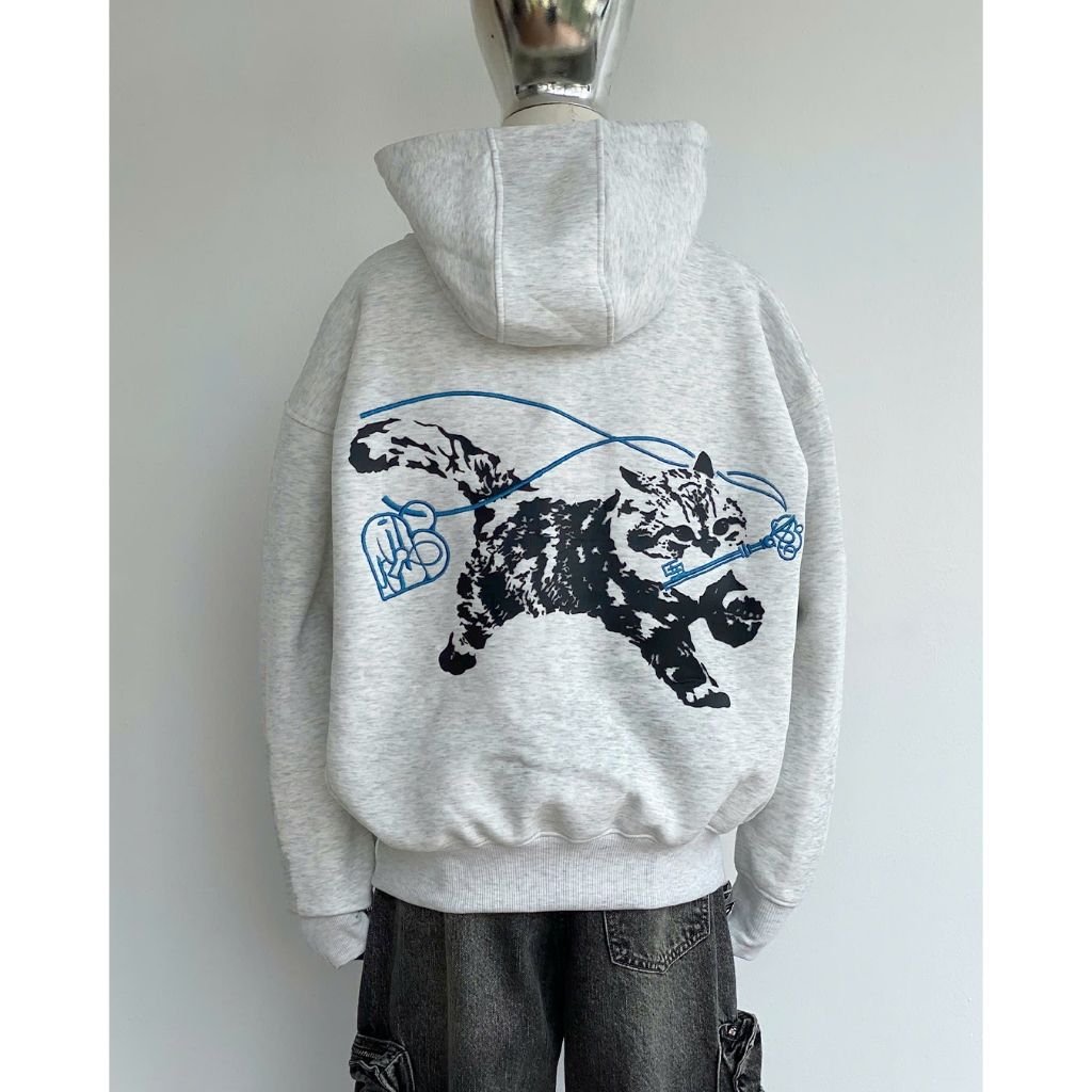 (ĐỌC KĨ MÔ TẢ) Áo khoác hoodie zip boxy nỉ 2 da