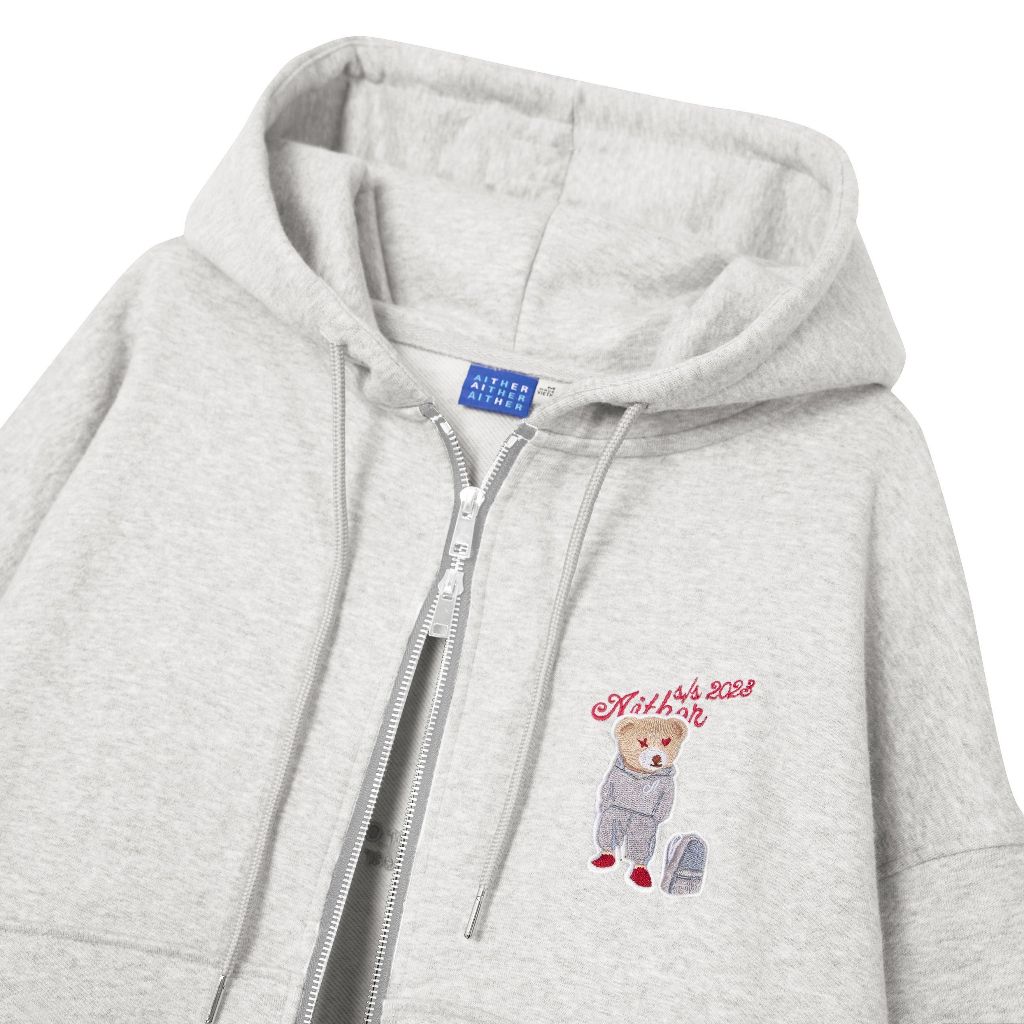 AIAI OFFICIAL Áo Bear Hoodie Zip form Boxy/form thường