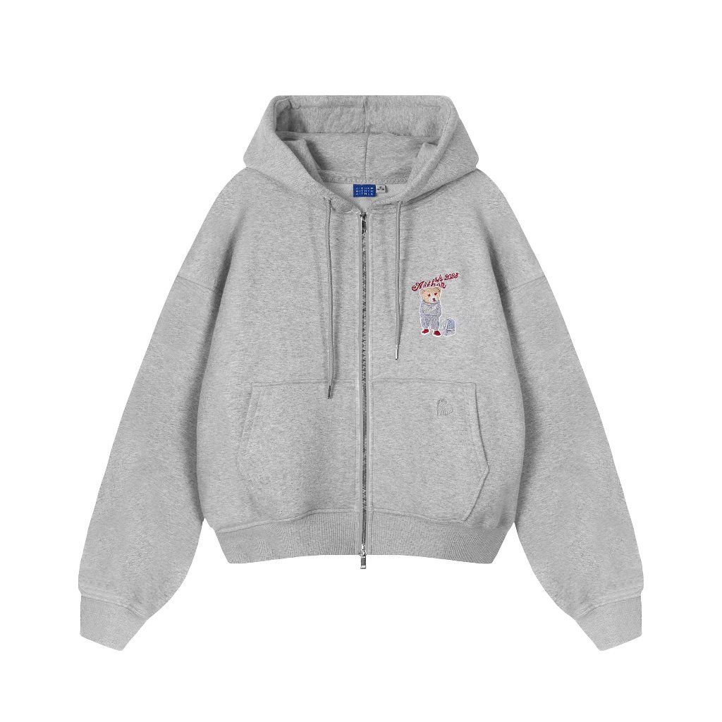 AIAI OFFICIAL Áo Bear Hoodie Zip form Boxy/form thường