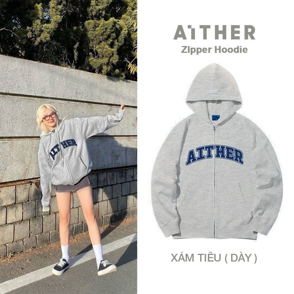 AIAI OFFICIAL Áo Hoodie Zip Unisex form rộng (HÀNG CHÍNH HÃNG)