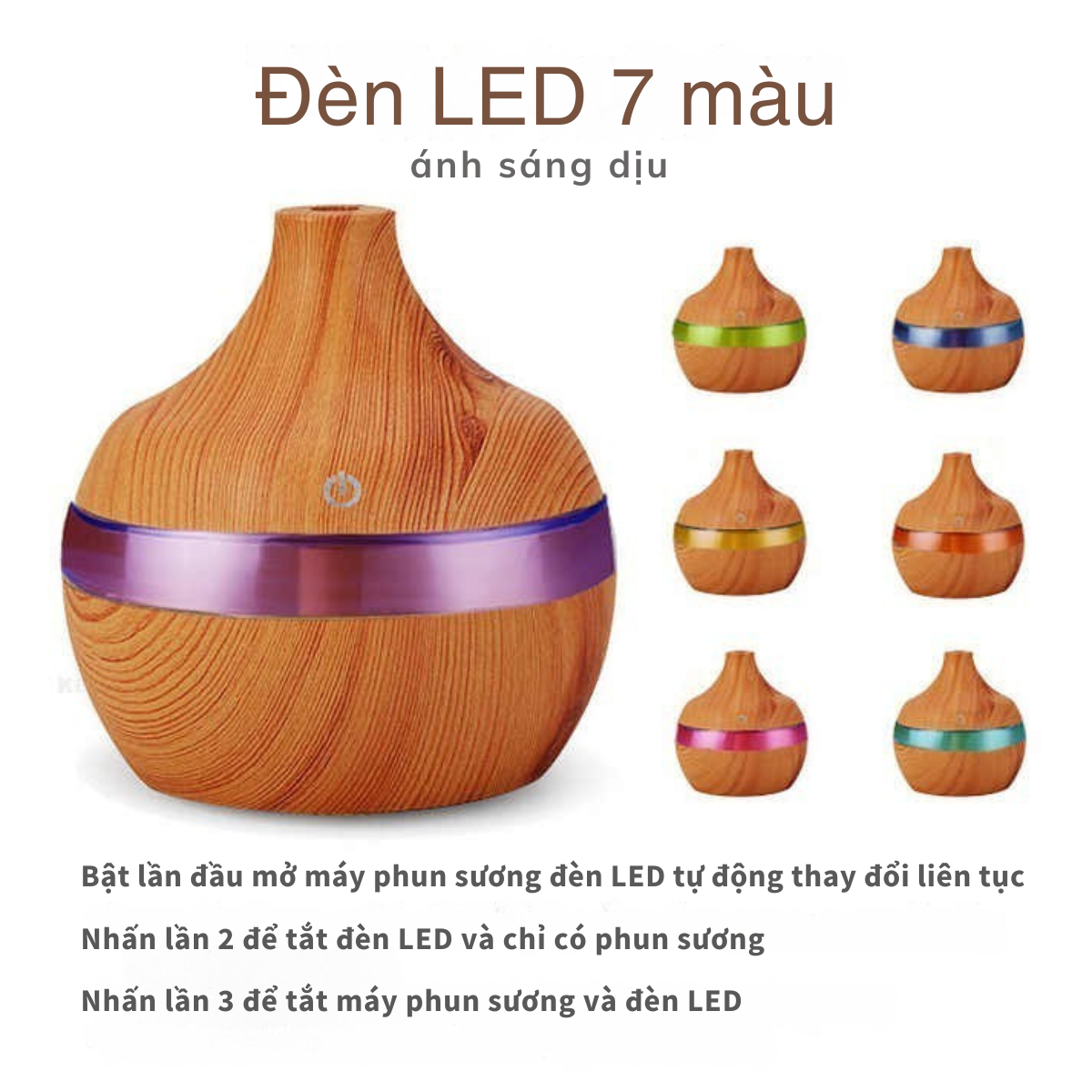 Máy Xông Tinh Dầu vân gỗ 300ml máy khuếch tán tinh dầu, máy phun sương tạo độ ẩm, thơm phòng, thư gián, đuổi muỗi côn trùng