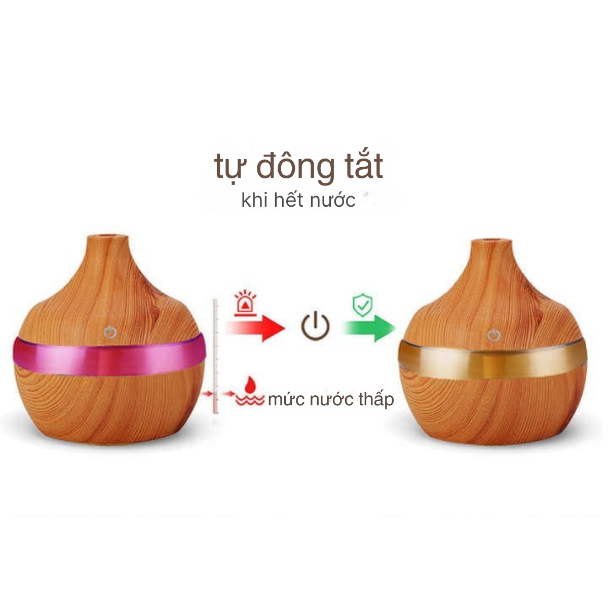 Máy Xông Tinh Dầu vân gỗ 300ml máy khuếch tán tinh dầu, máy phun sương tạo độ ẩm, thơm phòng, thư gián, đuổi muỗi côn trùng