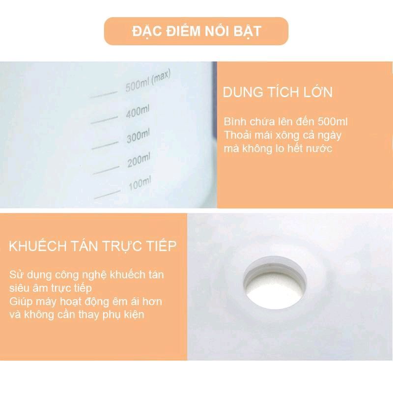Máy Xông Tinh Dầu Phun Xương 500ml Tặng Lọ tinh Dầu 10ml Có Điều khiển Từ Xa, Đèn LED 7 Màu, Phun Xương Khuếch Tán Tinh Dầu