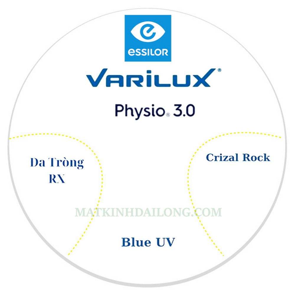 ĐA TRÒNG _ Essilor Varilux® Physio® 3.0 1.50 CRIZAL ROCK BLUE UV
