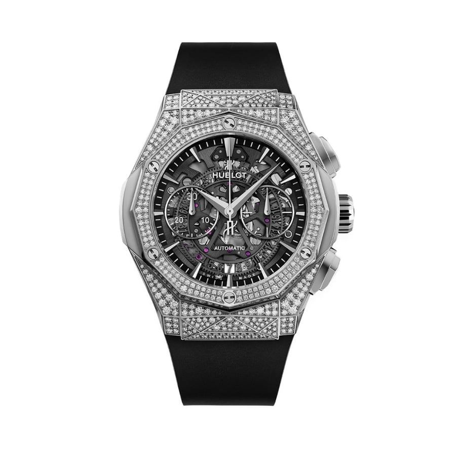 Đồng Hồ Hublot Classic Fusion Aerofusion Chronograph Orlinski Titanium Pave 45mm 525.NX.0170.RX.1704.ORL18