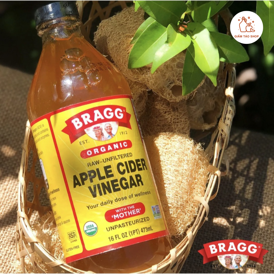 Giấm táo Bragg (Mỹ) 946ml - Giấm mẹ tự nhiên, hỗ trợ sức khỏe toàn diện