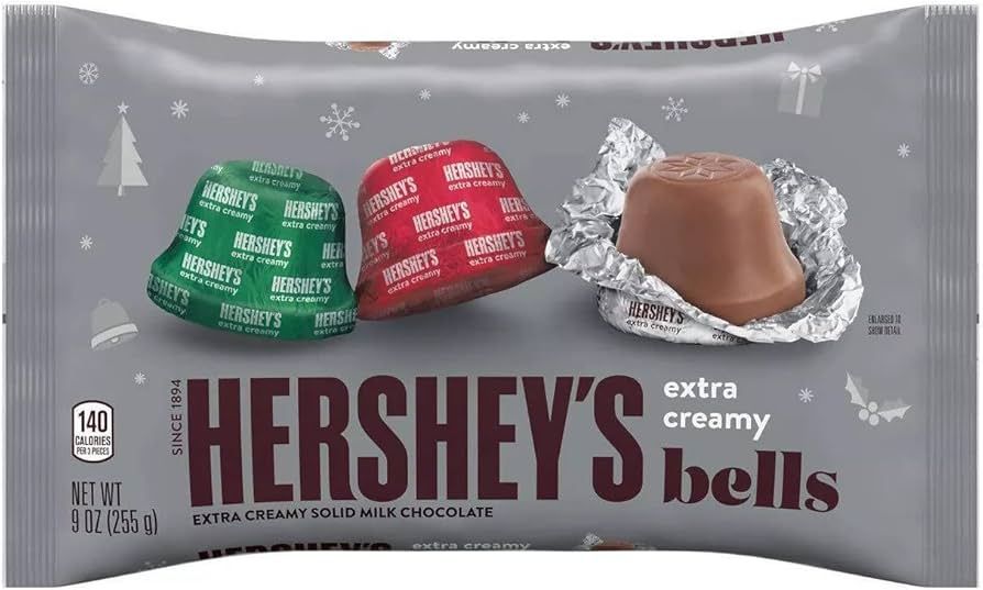 C413- Socola Sữa Hersheys Kisses Bells Christmas Candy Gói 255g