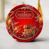 C465- Kẹo socola Goddess thiếc tròn 100g (đỏ/vàng/xanh dương)