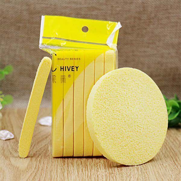 D16 - Set 12 miếng bọt biển rửa mặt Chivey vàng