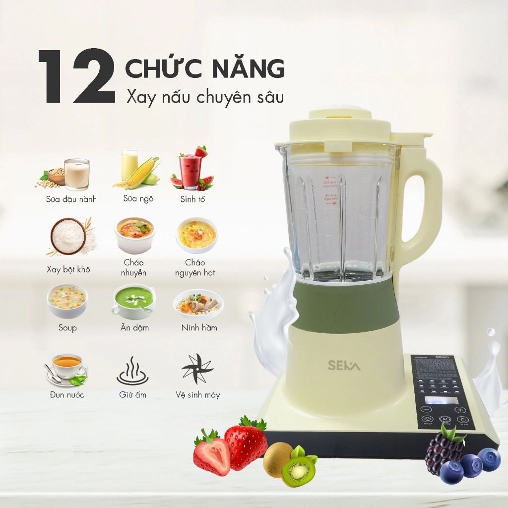 B124- Máy làm sữa hạt + xay nấu 12 chức năng Seka SK- GL300