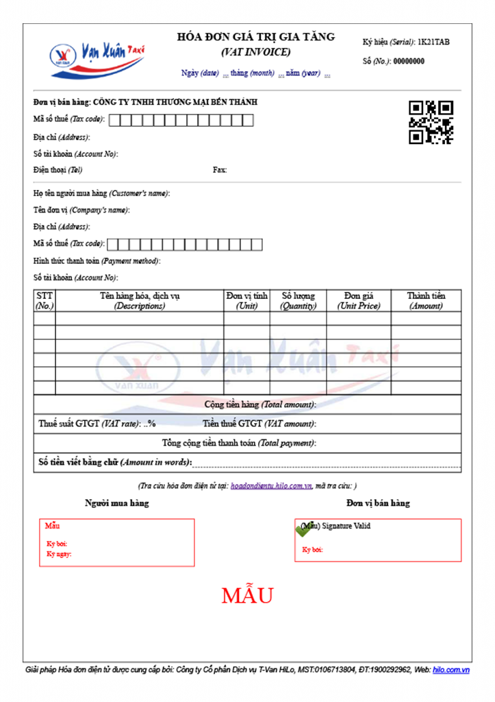 HILO G500 - Hóa đơn điện tử Hilo Invoice 500 số hóa đơn 1 năm sử dụng