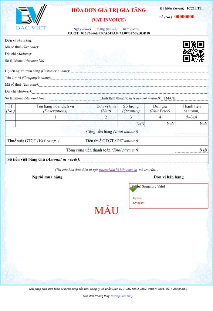 Trường Lưu Thủy - Hóa đơn điện tử ngũ hành Hilo Invoice - HIN 300 - HIN 500 - HIN 1000 - HIN 5000 - HIN 10000